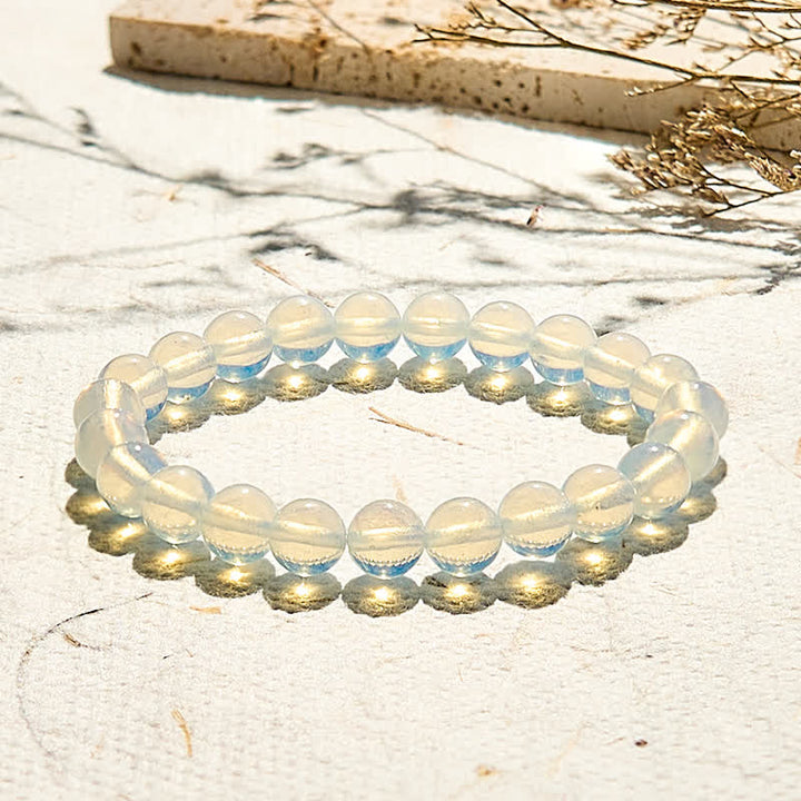 Braccialetto di perline di opalite naturale Olivenorma da 6-10 mm 
