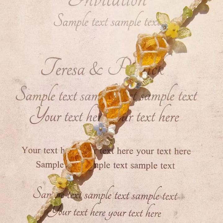 Bracciale intrecciato in cristallo di peridoto e citrino naturale Olivenorma