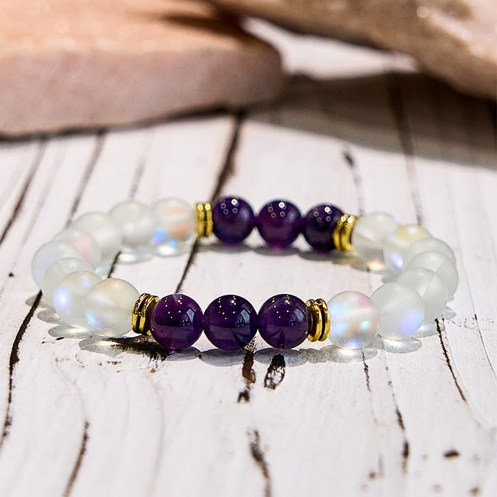 Olivenorma Bracciale con gemme naturali di quarzo Angel Aura Glitter Frosted 
