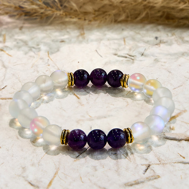Olivenorma Bracciale con gemme naturali di quarzo Angel Aura Glitter Frosted 