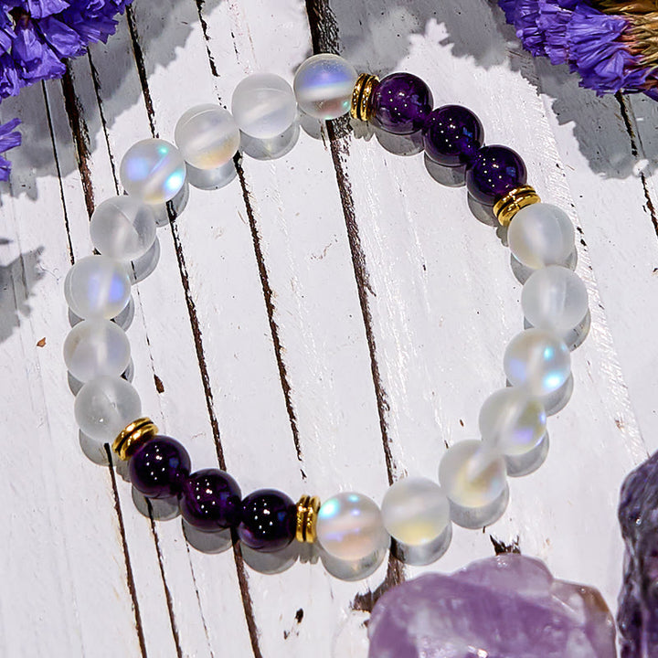 Olivenorma Bracciale con gemme naturali di quarzo Angel Aura Glitter Frosted 