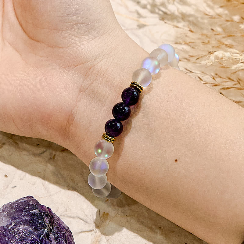 Olivenorma Bracciale con gemme naturali di quarzo Angel Aura Glitter Frosted 