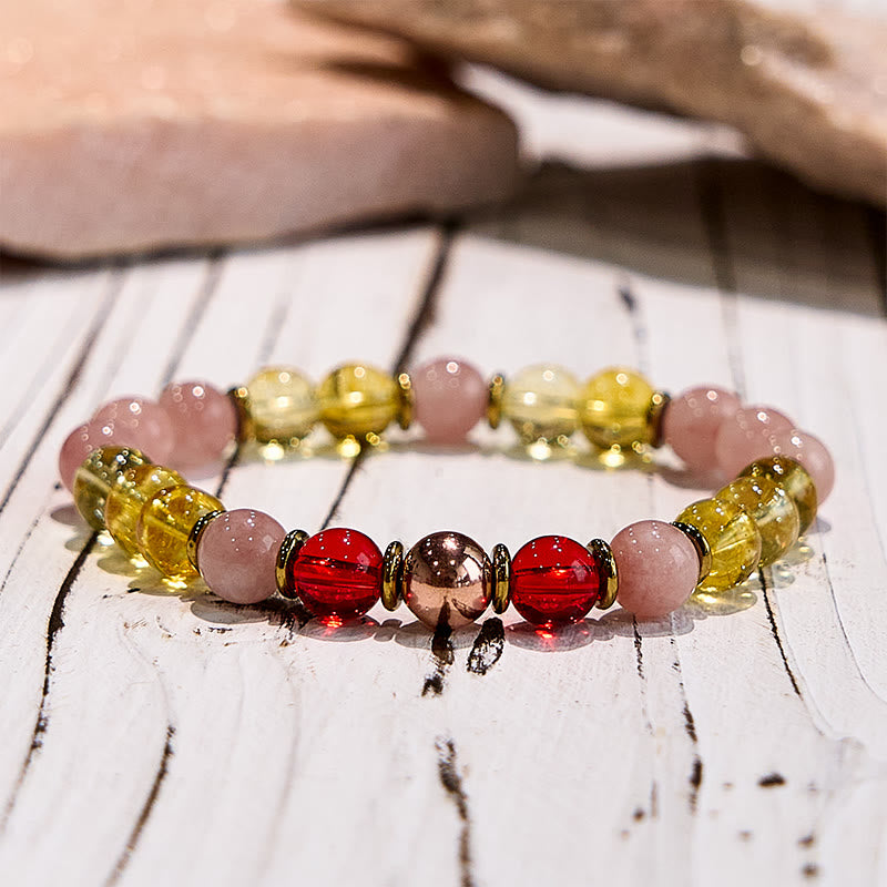 Olivenorma Gemma Naturale Citrino Corniola Pietra del Sole Bracciale edificante 