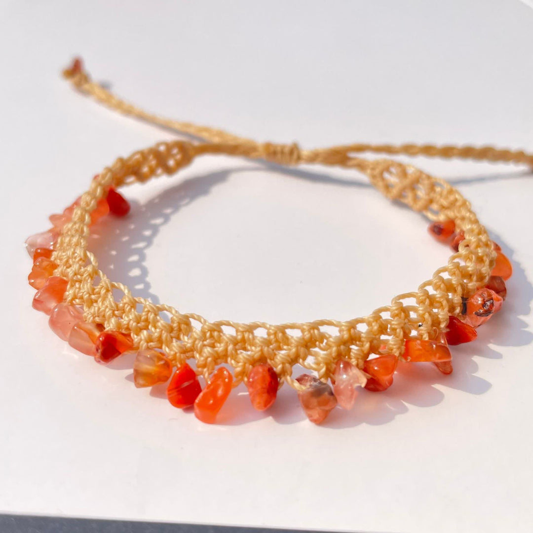 Bracciale intrecciato in pietra di cristallo naturale Olivenorma 