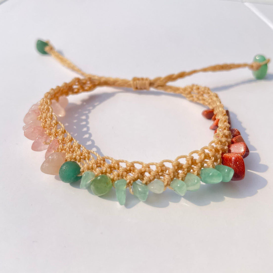 Bracciale intrecciato in pietra di cristallo naturale Olivenorma 