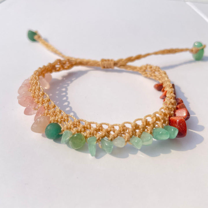 Bracciale intrecciato in pietra di cristallo naturale Olivenorma 