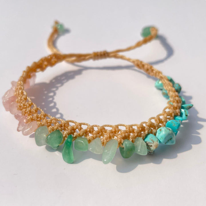 Bracciale intrecciato in pietra di cristallo naturale Olivenorma 