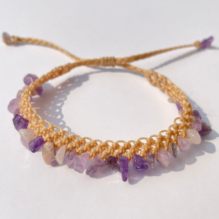 Bracciale intrecciato in pietra di cristallo naturale Olivenorma 