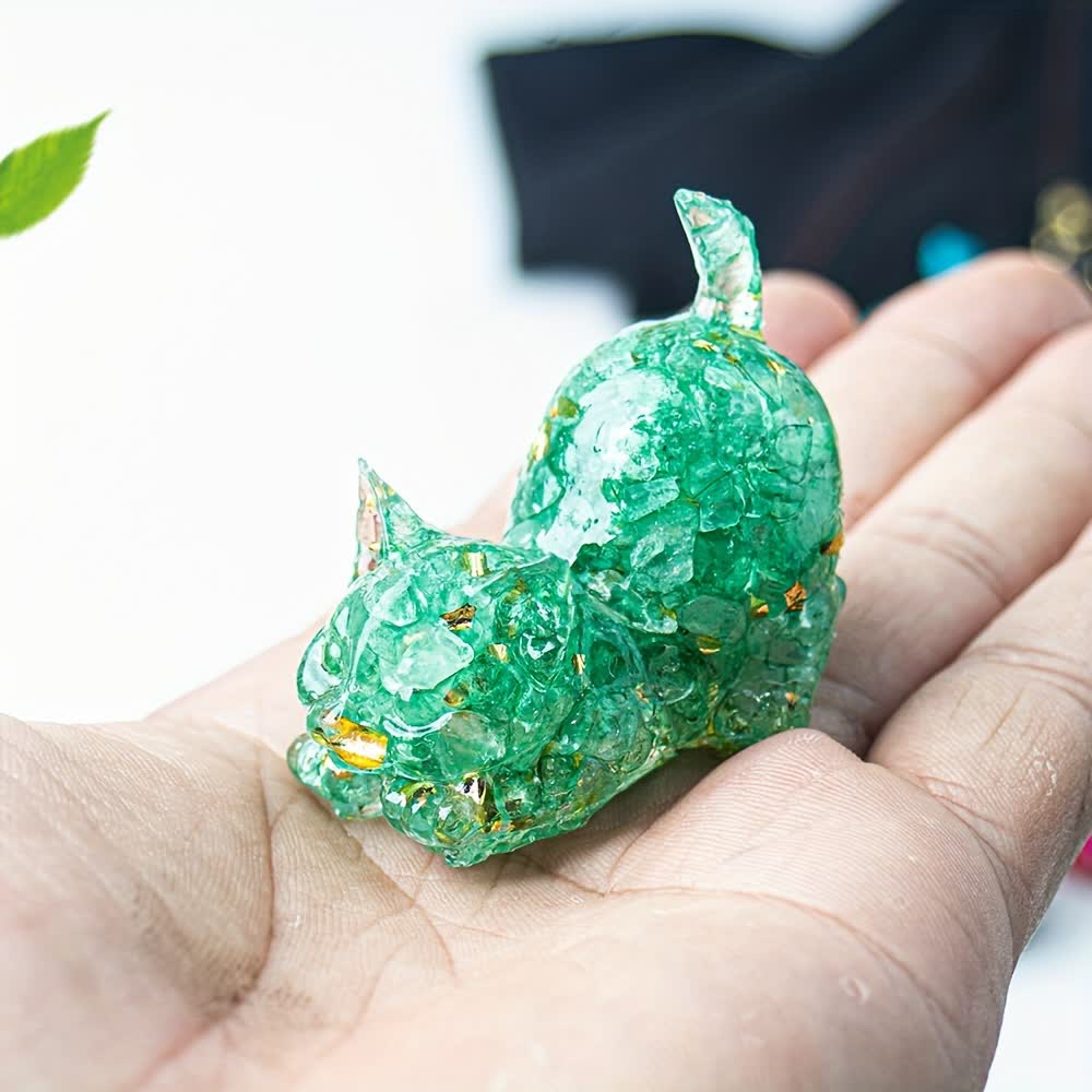 Olivenorma - Decorazione in pietra preziosa con statuetta di gatto in cristallo con benedizione giocosa - image 26