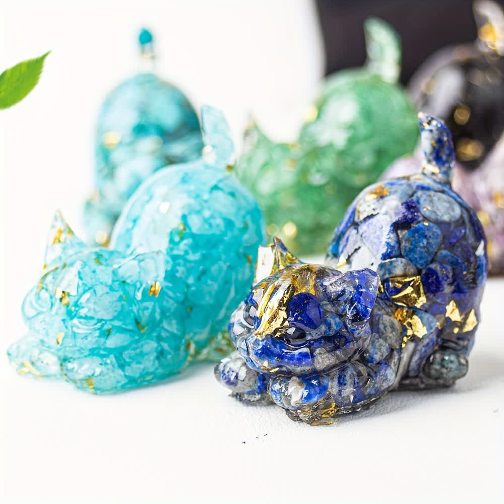 Olivenorma - Decorazione in pietra preziosa con statuetta di gatto in cristallo con benedizione giocosa - image 76