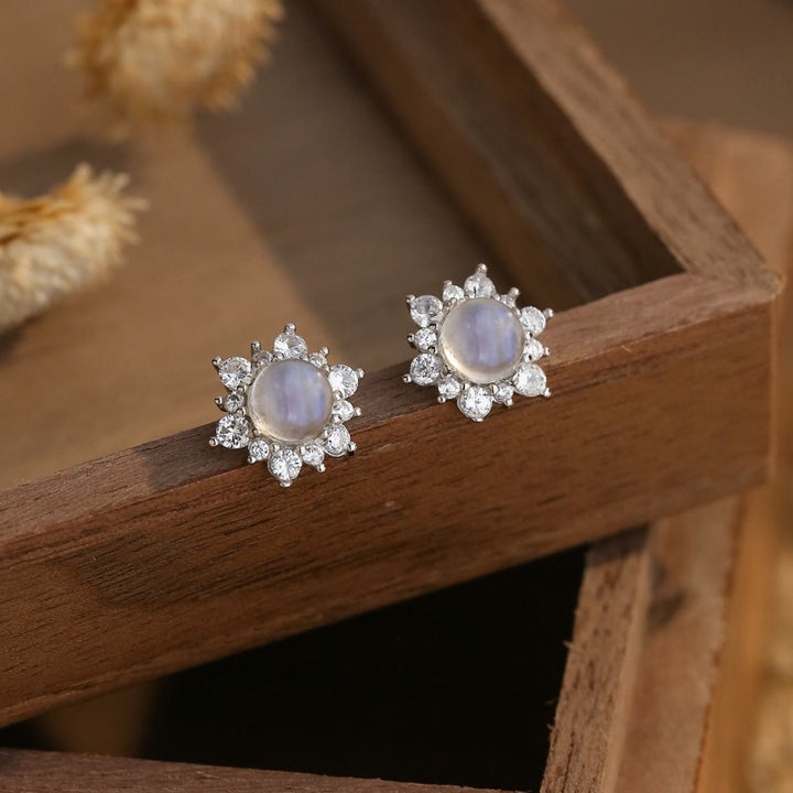 Olivenorma orecchini in argento sterling 925 con pietra di luna naturale