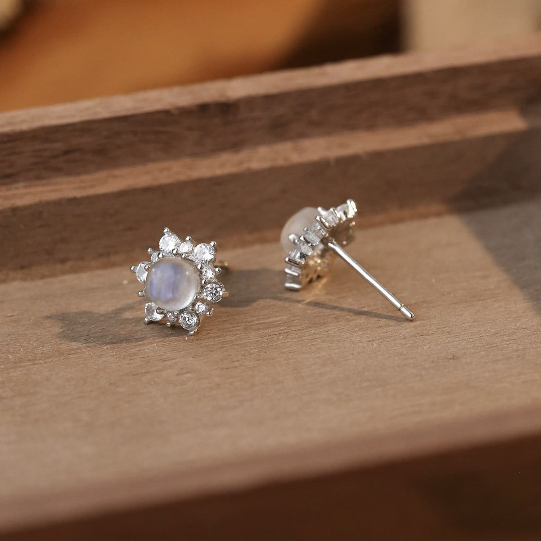 Olivenorma orecchini in argento sterling 925 con pietra di luna naturale