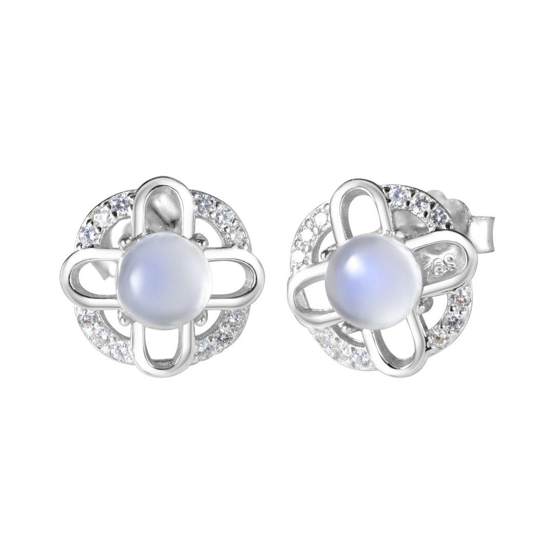 Olivenorma Moonstone Cross Orecchini a perno in argento 925
