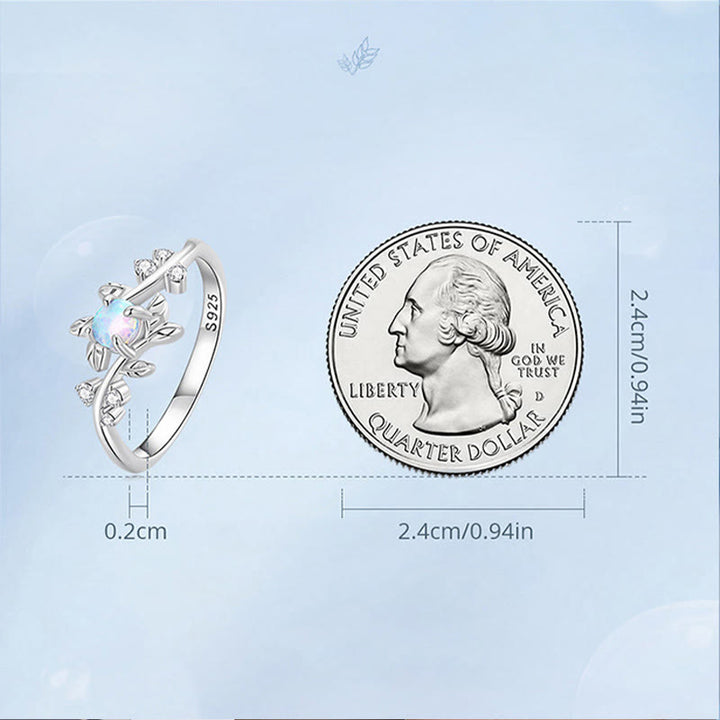Anello in argento sterling 925 a forma di vite di opale Olivenorma