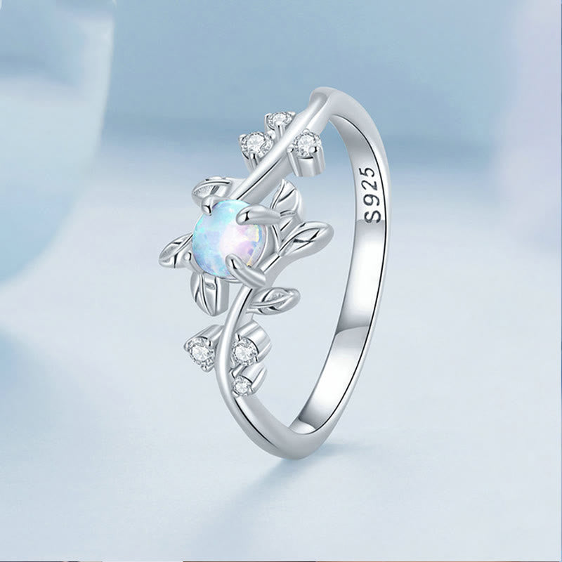 Anello in argento sterling 925 a forma di vite di opale Olivenorma