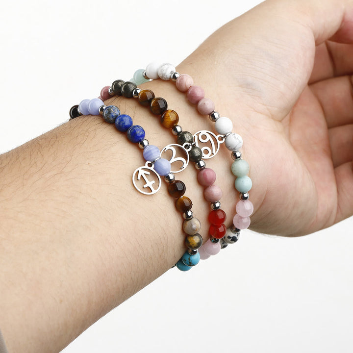 Bracciale con ciondolo zodiacale in pietra naturale Olivenorma 