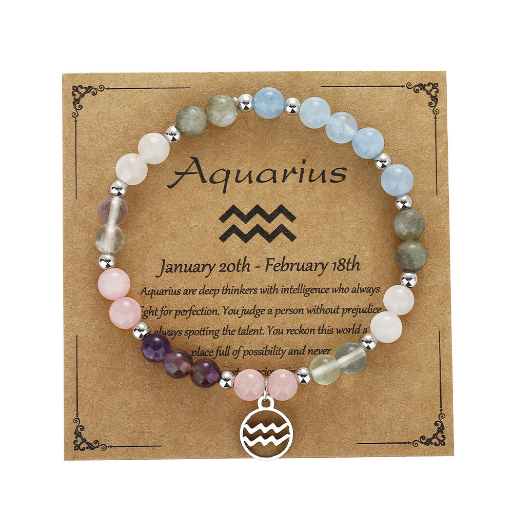 Bracciale con ciondolo zodiacale in pietra naturale Olivenorma 