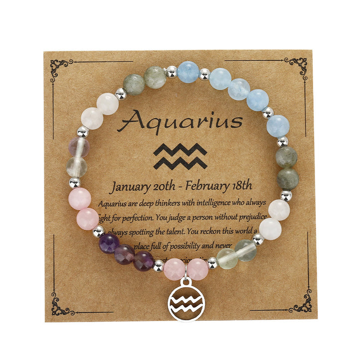 Bracciale con ciondolo zodiacale in pietra naturale Olivenorma 