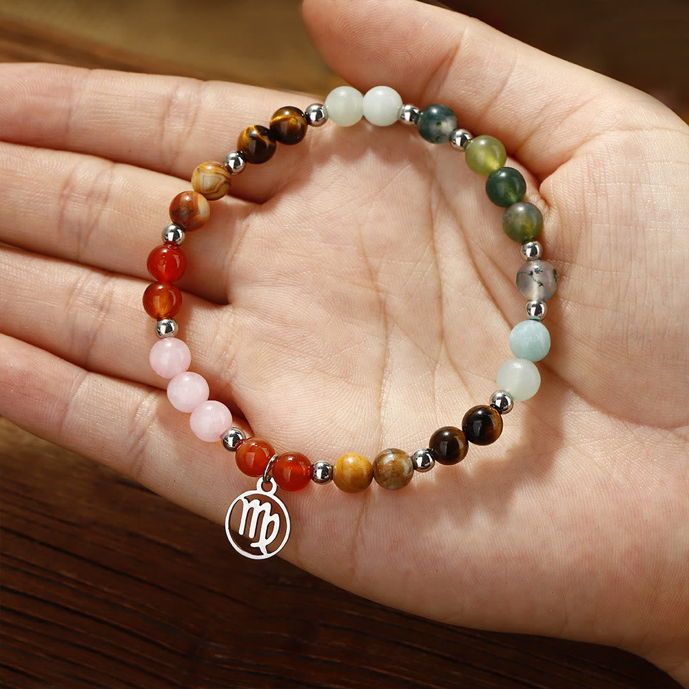 Bracciale con ciondolo zodiacale in pietra naturale Olivenorma 