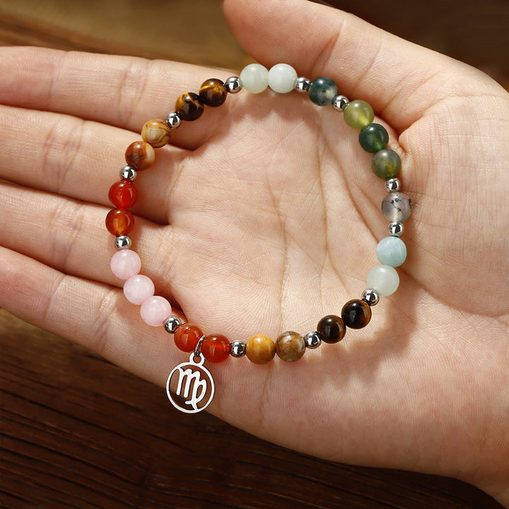 Bracciale con ciondolo zodiacale in pietra naturale Olivenorma 