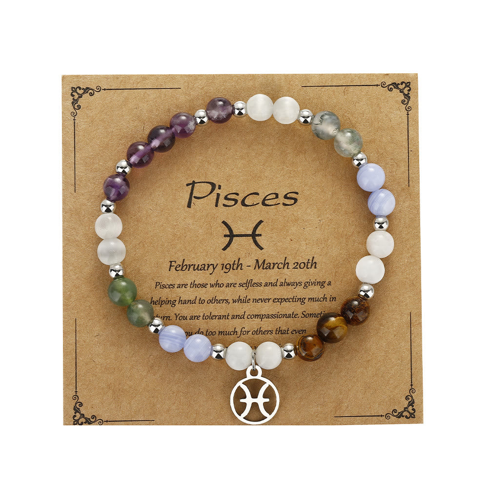 Bracciale con ciondolo zodiacale in pietra naturale Olivenorma 