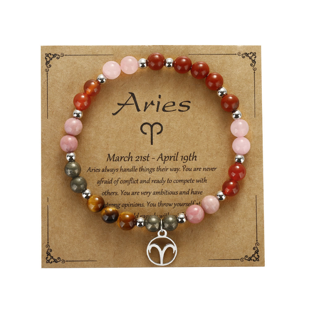 Bracciale con ciondolo zodiacale in pietra naturale Olivenorma 