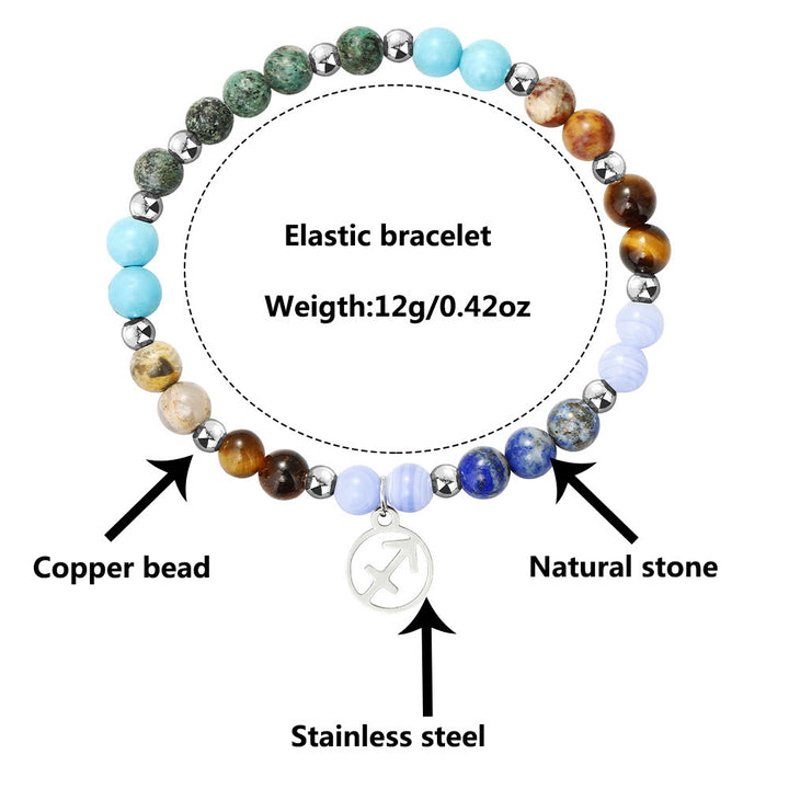 Bracciale con ciondolo zodiacale in pietra naturale Olivenorma 