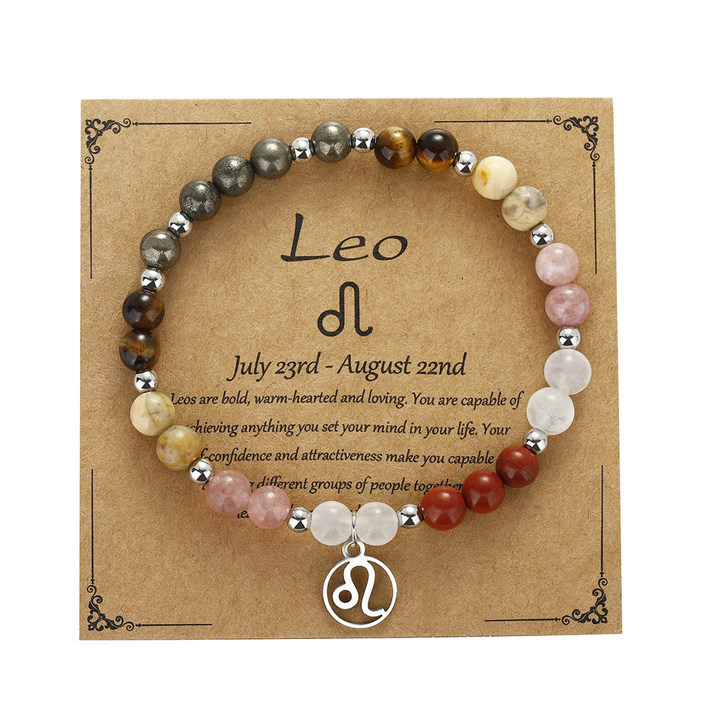Bracciale con ciondolo zodiacale in pietra naturale Olivenorma 