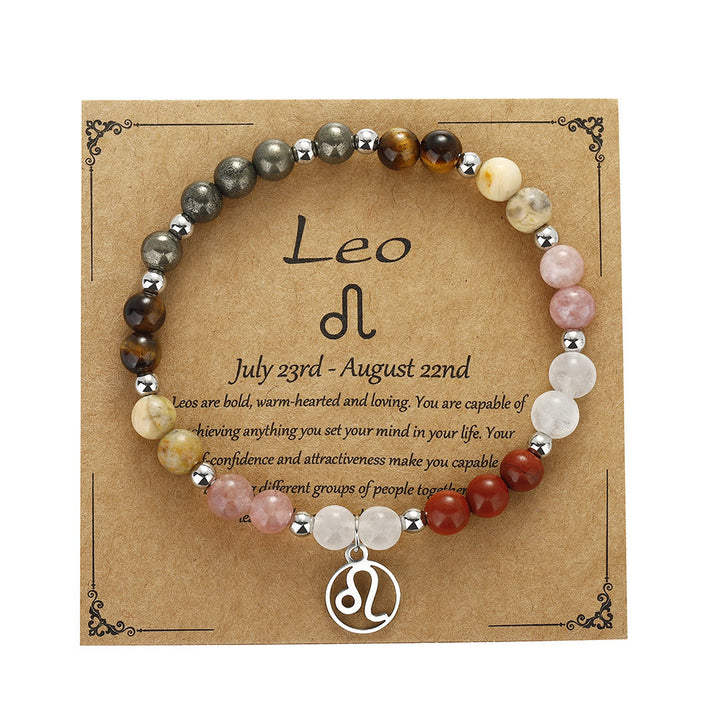 Bracciale con ciondolo zodiacale in pietra naturale Olivenorma 