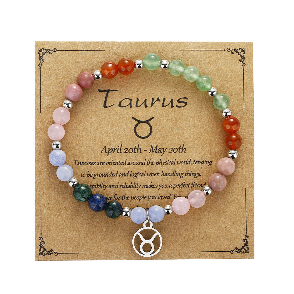Bracciale con ciondolo zodiacale in pietra naturale Olivenorma 
