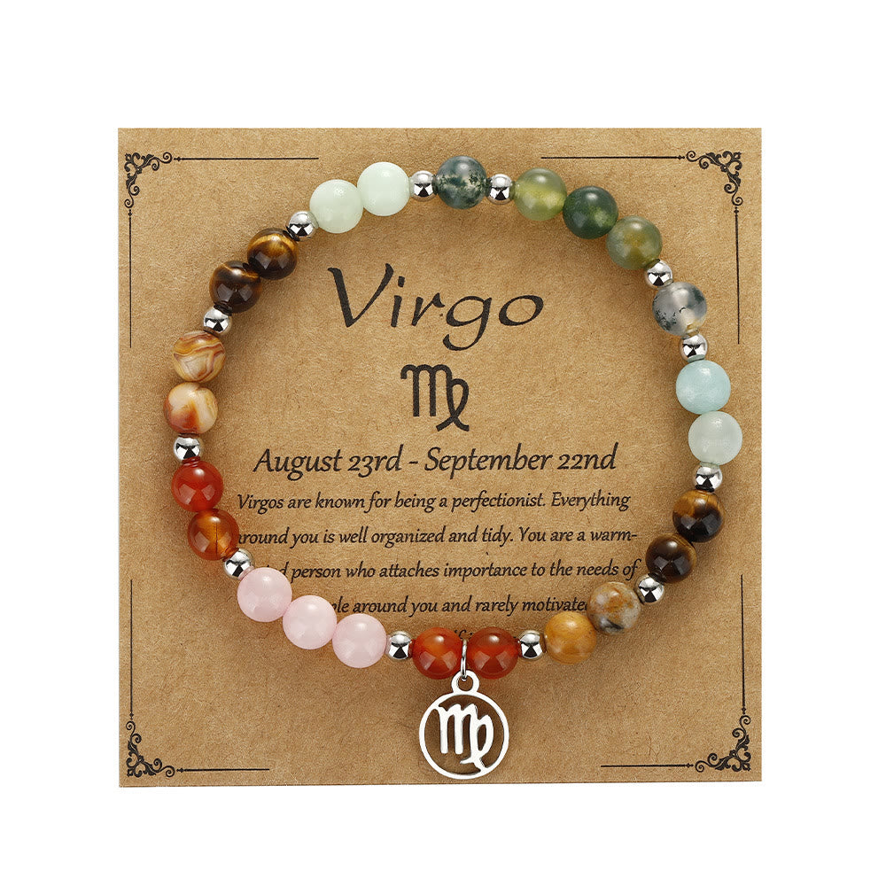 Bracciale con ciondolo zodiacale in pietra naturale Olivenorma 