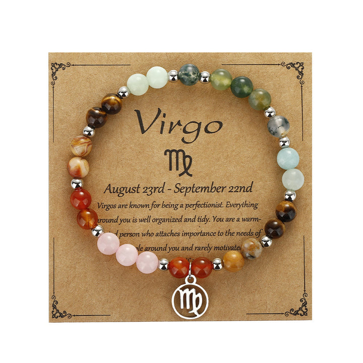 Bracciale con ciondolo zodiacale in pietra naturale Olivenorma 
