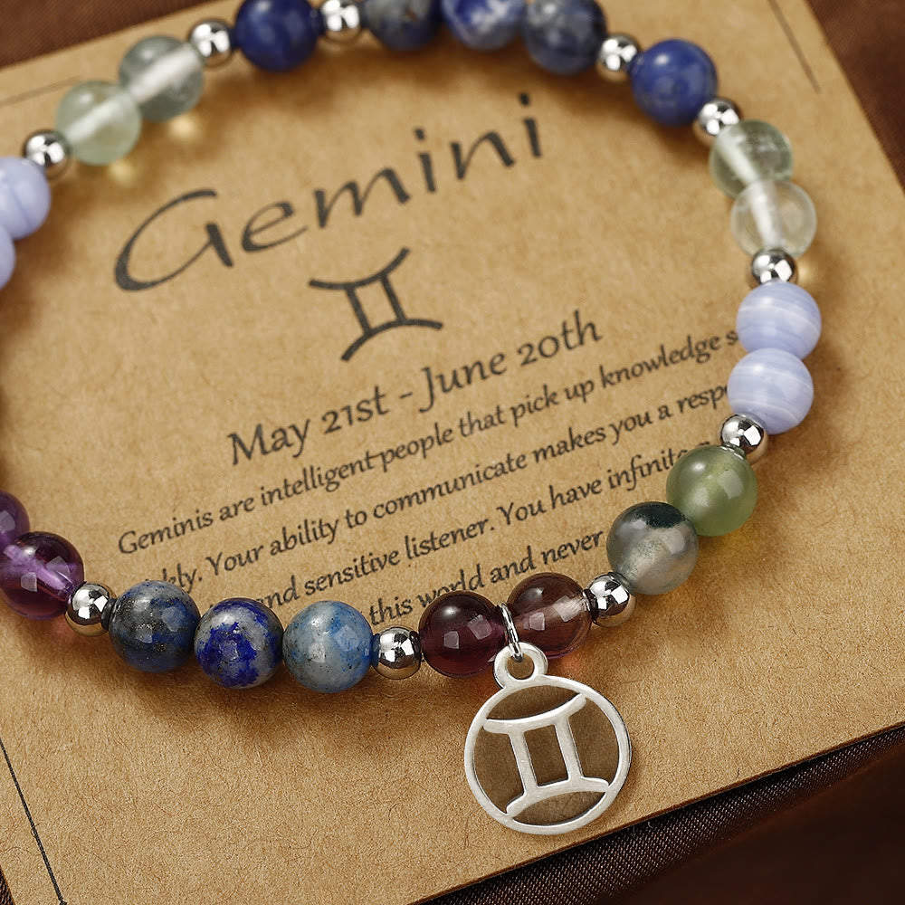Bracciale con ciondolo zodiacale in pietra naturale Olivenorma 