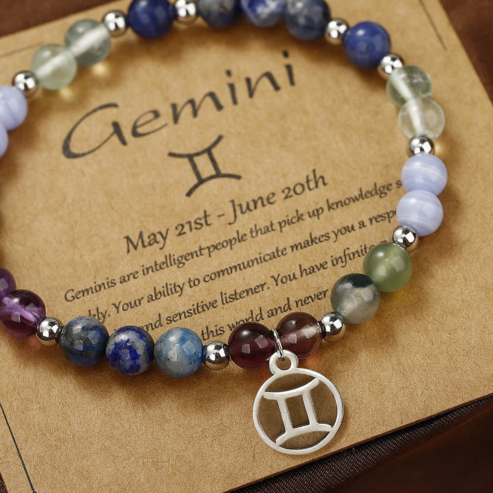 Bracciale con ciondolo zodiacale in pietra naturale Olivenorma 