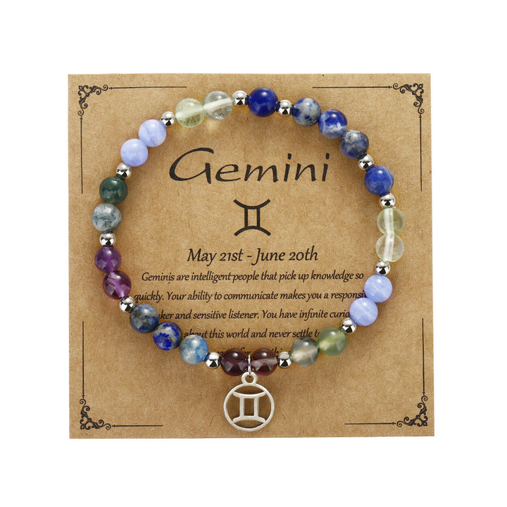 Bracciale con ciondolo zodiacale in pietra naturale Olivenorma 