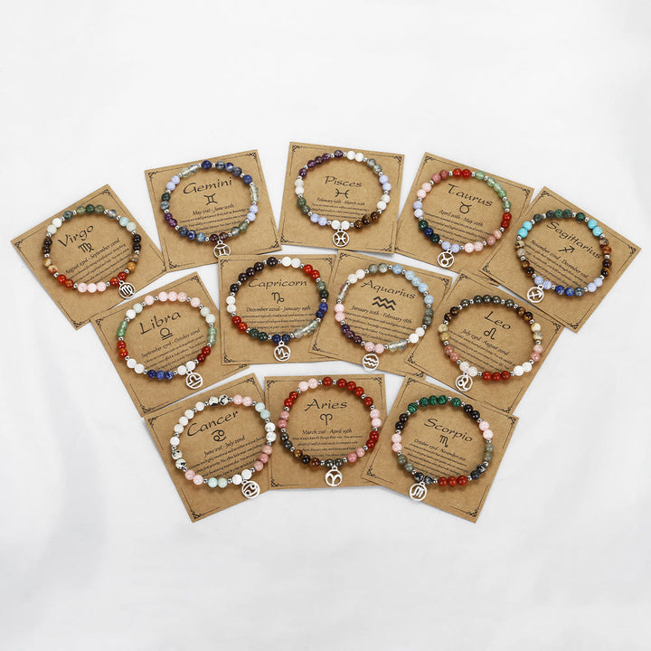 Bracciale con ciondolo zodiacale in pietra naturale Olivenorma 