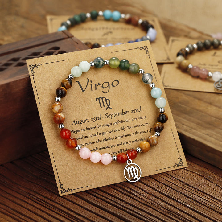 Bracciale con ciondolo zodiacale in pietra naturale Olivenorma 