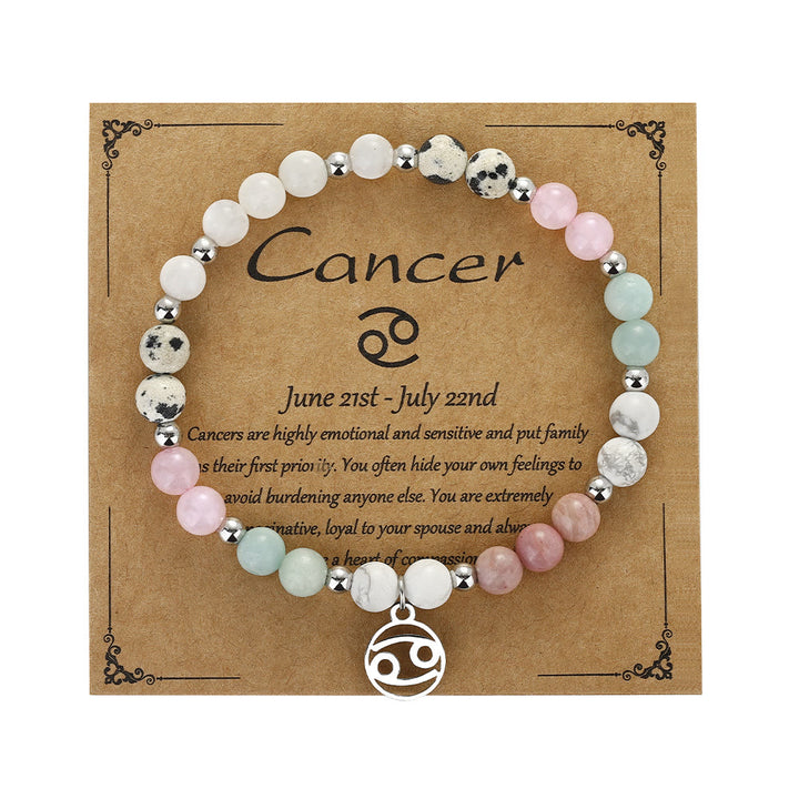 Bracciale con ciondolo zodiacale in pietra naturale Olivenorma 