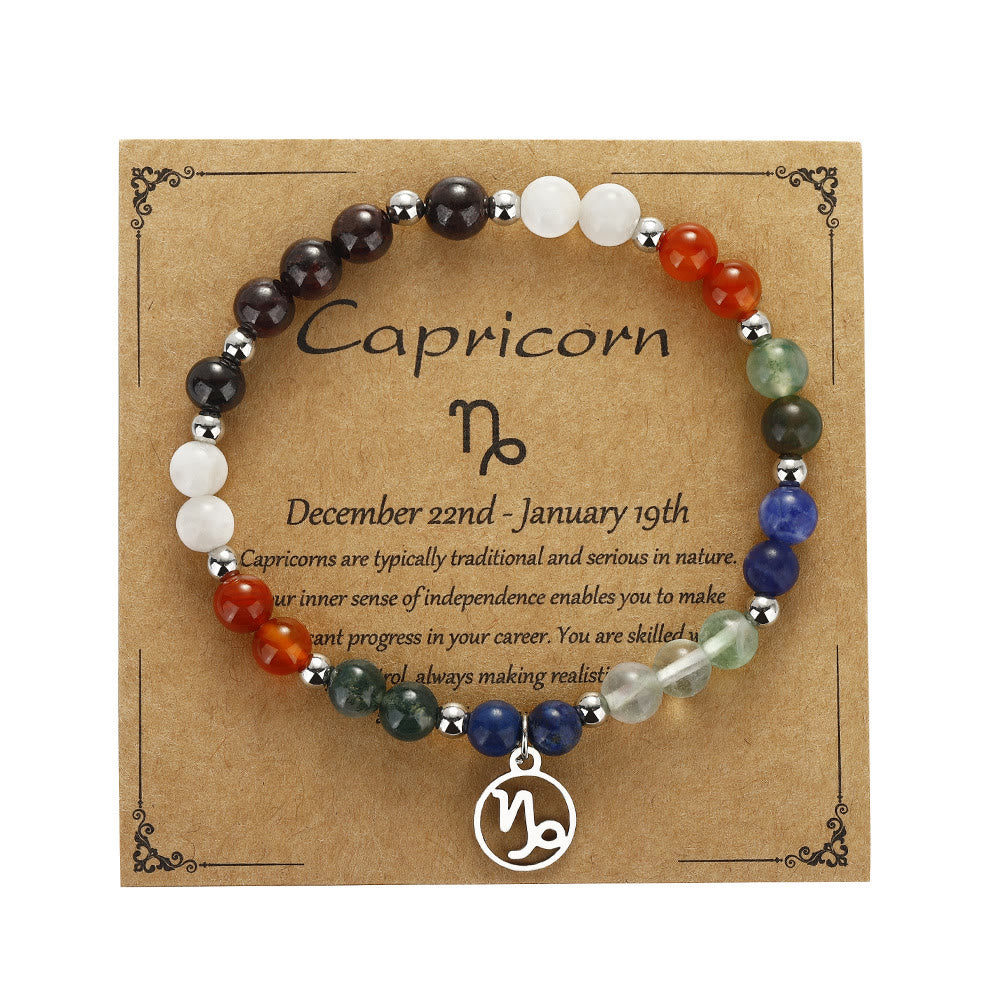 Bracciale con ciondolo zodiacale in pietra naturale Olivenorma 