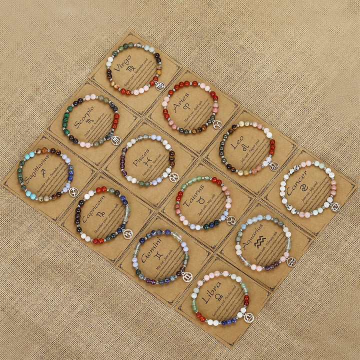 Bracciale con ciondolo zodiacale in pietra naturale Olivenorma 