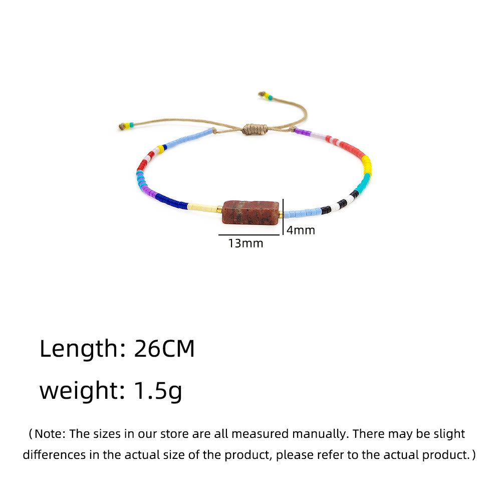 Bracciale con ciondolo rettangolare in cristallo naturale Olivenorma 
