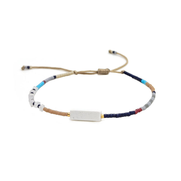 Bracciale con ciondolo rettangolare in cristallo naturale Olivenorma 