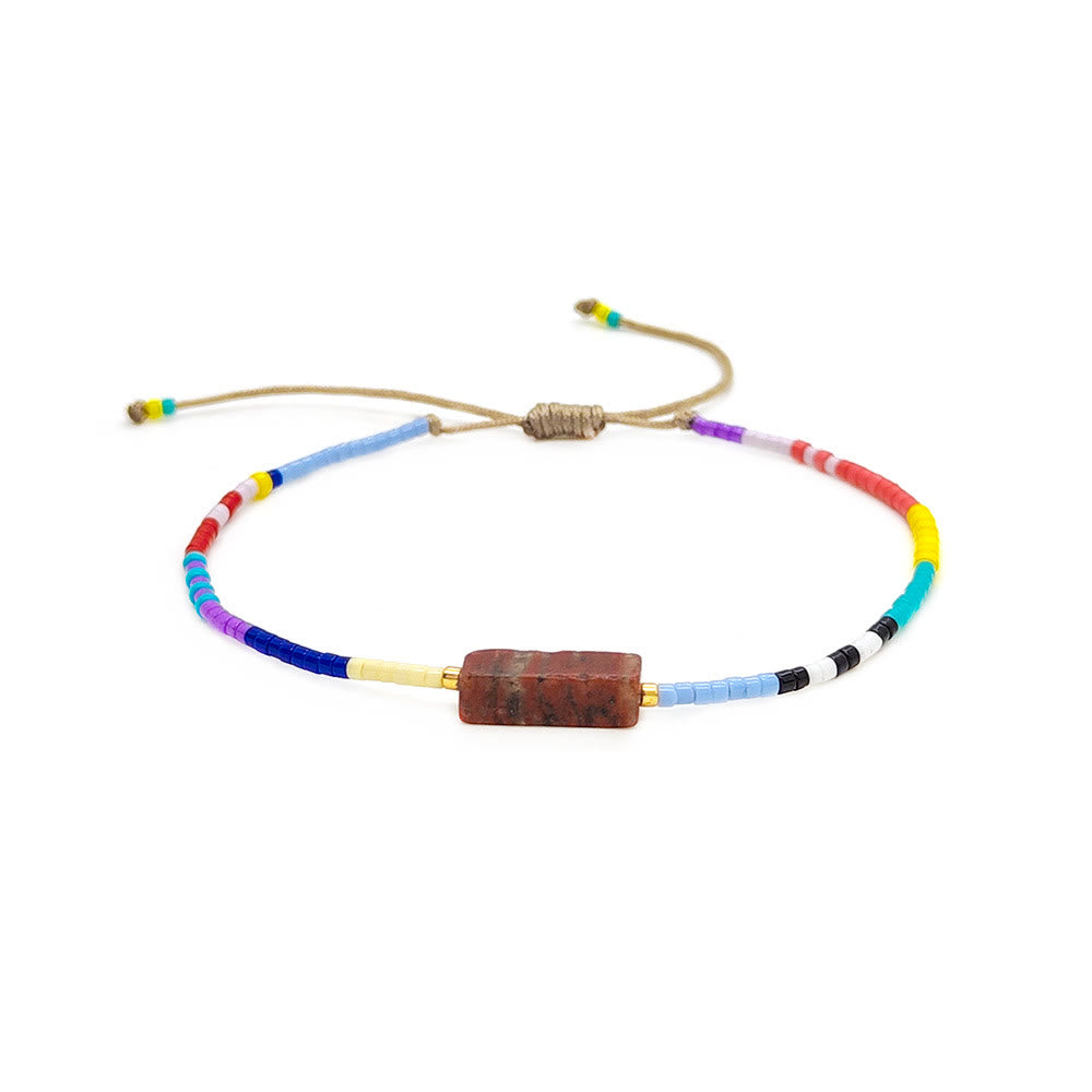 Bracciale con ciondolo rettangolare in cristallo naturale Olivenorma 