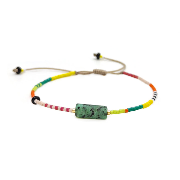Bracciale con ciondolo rettangolare in cristallo naturale Olivenorma 