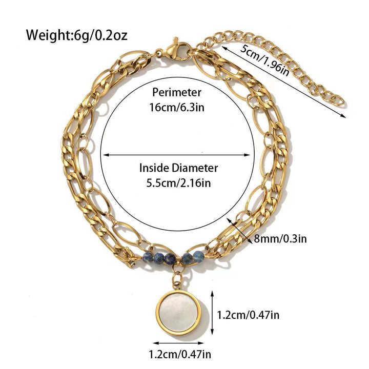 Bracciale Olivenorma in lega di cristallo naturale a doppio strato 
