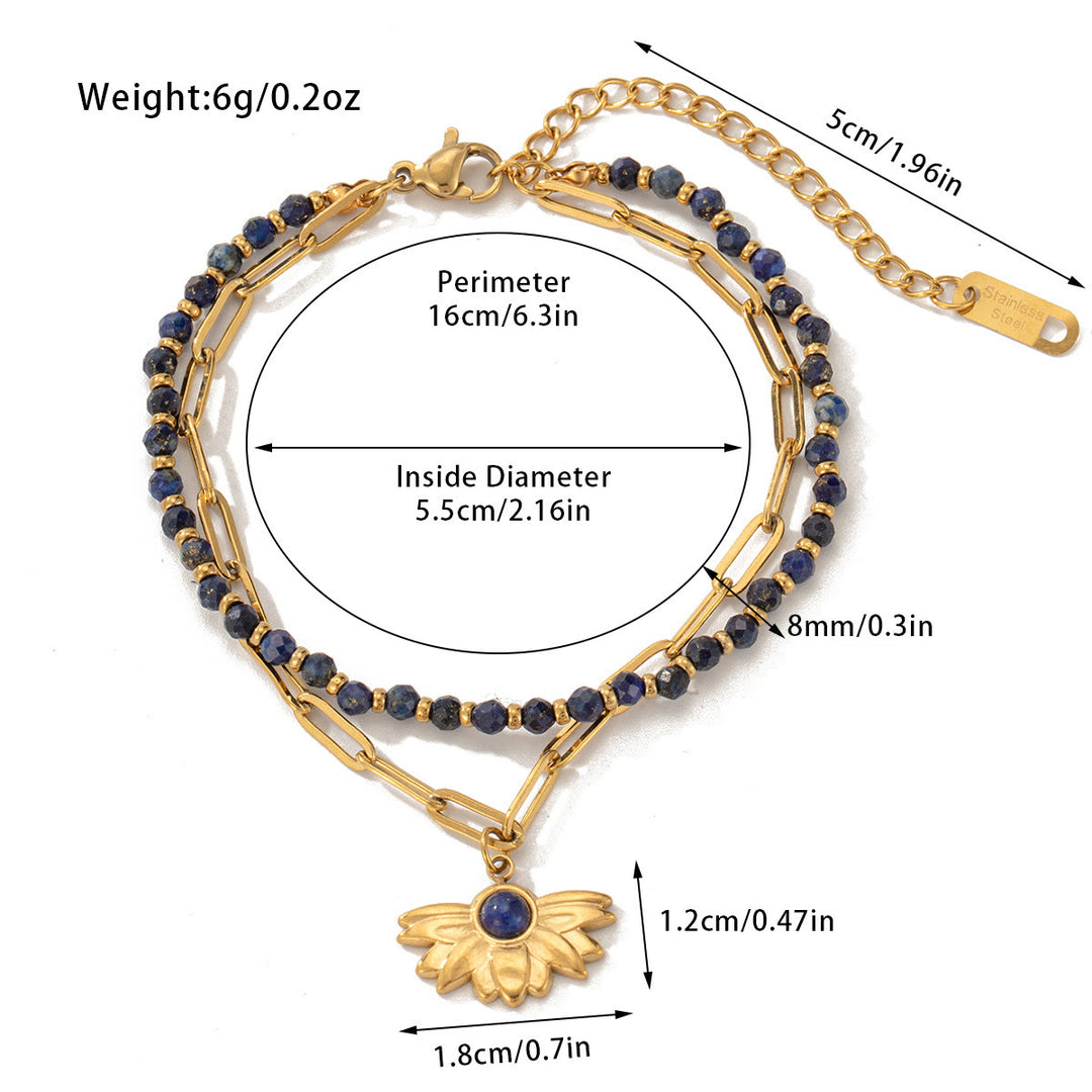 Bracciale Olivenorma in lega di cristallo naturale a doppio strato 