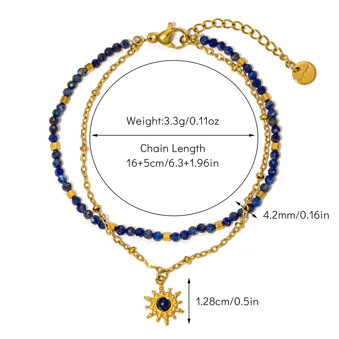 Bracciale Olivenorma Vintage in lega di perline di pietra naturale 