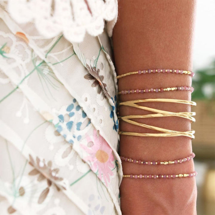 Bracciale Olivenorma con piccole perle di cristallo naturale