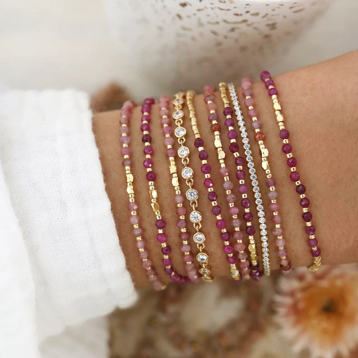 Bracciale Olivenorma con piccole perle di cristallo naturale