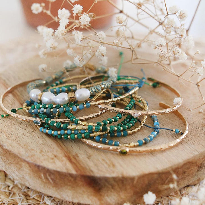 Bracciale Olivenorma con piccole perle di cristallo naturale